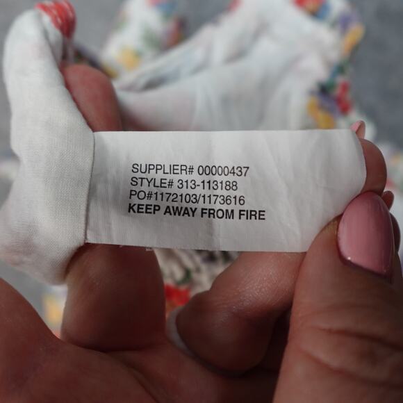 Ralph Lauren Dress Girls 10 Floral Ruffle Mini Flutter Sleeve - Picture 7 of 8